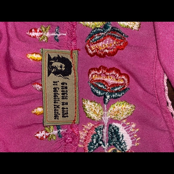 CATCH A FIRE Bob Marley Pink Embroidered Dress SM - Picture 6 of 11